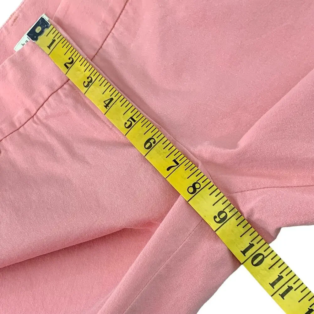 Halogen Cropped Capri Pants Wide Leg Womens 8 Peach Stretchy Mid Rise Cuff Hem - Picture 8 of 12